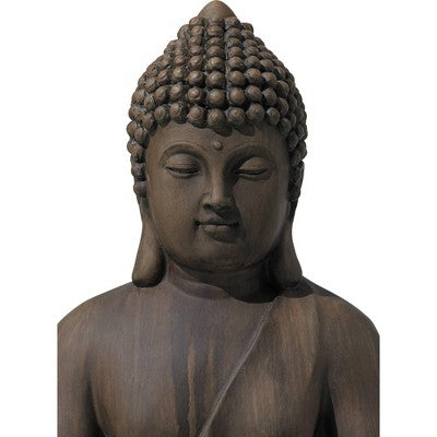  John Timberland Sitting Buddha Statue Sculpture Zen Decor Outdoor Garden Front Porch Patio Yard Outside Dark Sandstone Faux Stone Finish 29 1/2" High