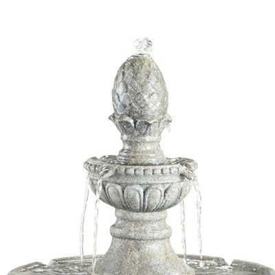  John Timberland Pineapple Modern 3 Tier Cascading Outdoor Floor Water Fountain 44" For Yard Garden Patio Home Deck Porch House Exterior Balcony Roof
