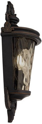  John Timberland Casa Marseille Rustic Outdoor Wall Light Fixture Veranda Bronze Scroll 17" Champagne Hammered Glass For Post Exterior Barn Deck House