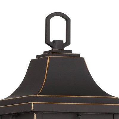  John Timberland Sunderland Rustic Mission Outdoor Wall Light Fixture Black Gold 15" Clear Glass For Post Exterior Barn Deck House Porch Yard Patio