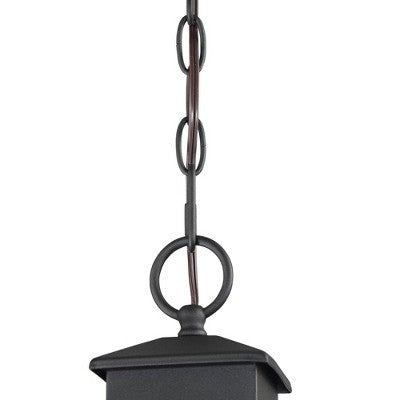  John Timberland Stratton Street Rustic Outdoor Hanging Light Textured Black Lantern 16 1/2" Clear Glass For Post Exterior Barn Deck House Porch Yard