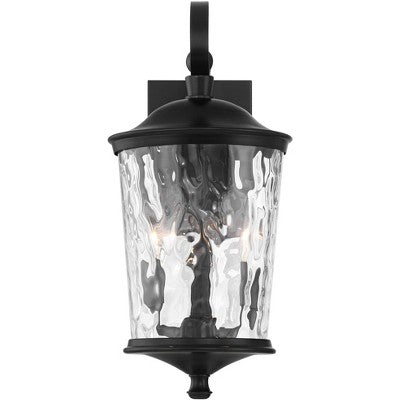  John Timberland Cirilla 17 1/2" High Modern Outdoor Wall Light Fixture Mount Porch House Exterior Weatherproof Matte Black Metal Clear Glass Shade