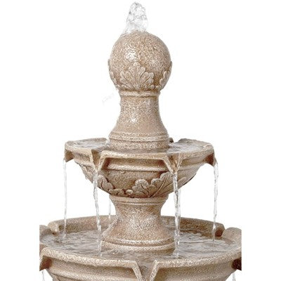  John Timberland Stafford Rustic 3 Tier Cascading Bubbler Outdoor Floor Water Fountain 48" For Yard Garden Patio Home Deck Porch House Exterior Balcony