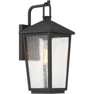  John Timberland Misty 16 1/4" High Sand Black Outdoor Wall Light