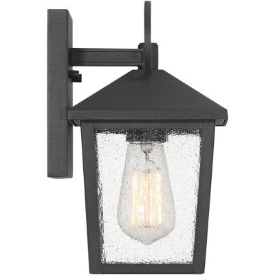  John Timberland Westmont 10 1/2" High Modern Outdoor Wall Light Fixture Mount Porch House Exterior Set Of 2 Sand Black Aluminum Seeded Glass Shade