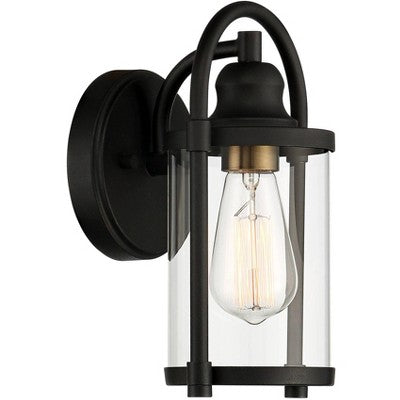  John Timberland Avani Rustic Outdoor Wall Light Fixture Black Metal 10 1/4" Clear Glass Panels For Post Exterior Barn Deck House Porch Yard Patio Home