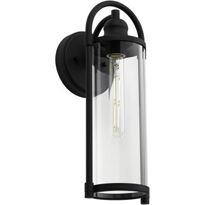  John Timberland Avani 15 1/2" High Modern Outdoor Wall Light Fixture Mount Porch House Exterior Edison Bulb Weatherproof Black Metal Clear Glass Shade