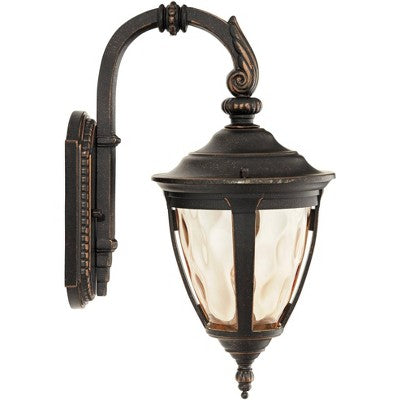  John Timberland Rustic Industrial Outdoor Wall Light Fixture Bronze Metal 13 1/2" Glass Wet Rated For Exterior House Patio Home