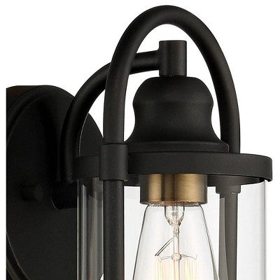  John Timberland Avani Rustic Outdoor Wall Light Fixture Black Metal 10 1/4" Clear Glass Panels For Post Exterior Barn Deck House Porch Yard Patio Home