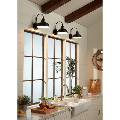  John Timberland Rustic Industrial Farmhouse Outdoor Barn Light Fixture Black Gooseneck Arm 13" For Exterior Barn Deck House Porch Yard Patio Outside