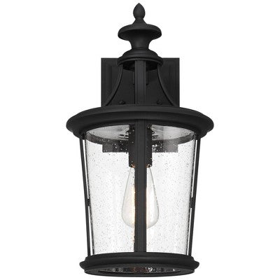  John Timberland Leto 18 1/2" High Modern Outdoor Wall Light Fixture Mount Porch House Exterior Outside Weatherproof Black Metal Clear Glass Shade