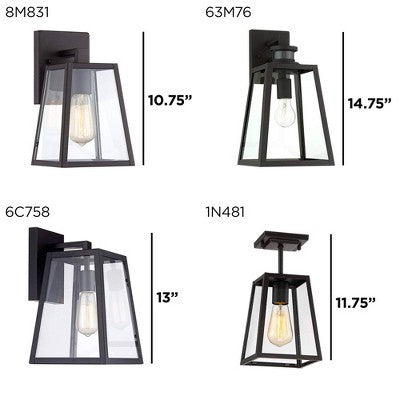  John Timberland Arrington Modern Outdoor Wall Light Fixture Mystic Black 10 3/4" Clear Glass For Post Exterior Barn Deck House Porch Yard Posts Patio