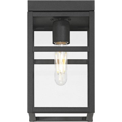  John Timberland San Lucas 10 1/4" High Sand Black Outdoor Flushmount Ceiling Light