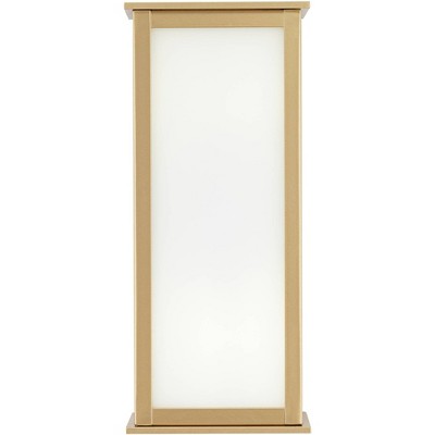  John Timberland Modern Outdoor Wall Light Fixture Warm Gold 12 3/4" Milky White Glass Shade For Exterior Barn Deck House Porch Yard Patio Outside Home