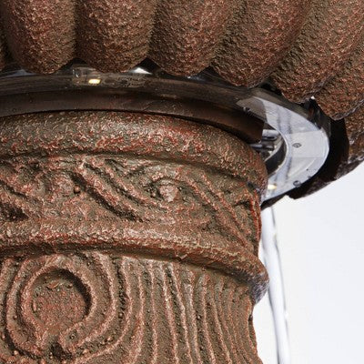  Santa Cruz 45 3/4" High Large Italian Outdoor Decor Faux Stone Floor Fountain With Light LED 3-Tier Outside Garden Patio Yard