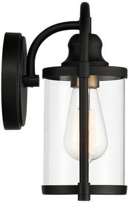  John Timberland Avani Modern Outdoor Wall Light Fixtures Set Of 2 Black Metal 10 1/4" Clear Glass For Post Exterior Barn Deck House Porch Yard Patio