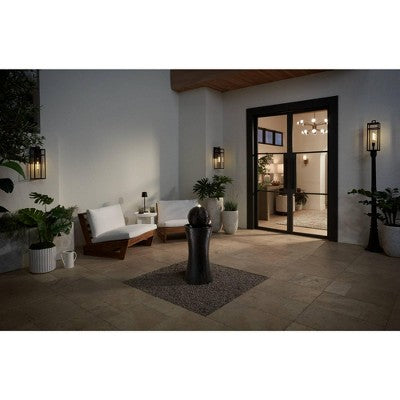  John Timberland San Lucas 21 3/4" High Modern Outdoor Post Light Fixture Pole Porch House Exterior Weatherproof Sand Black Metal Clear Glass Shade