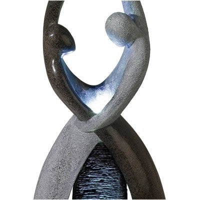  John Timberland Dancing Couple Modern Outdoor Floor Water Fountain With LED Light 57" For Yard Garden Patio Home Deck Porch Exterior Balcony Roof