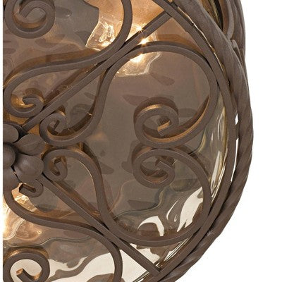  John Timberland Casa Seville Rustic Farmhouse Flush Mount Outdoor Ceiling Light Fixture Dark Walnut 5" Champagne Water Glass For Post Exterior Barn