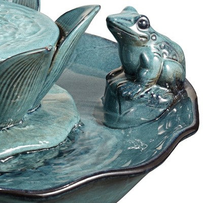  John Timberland Pleasant Pond Modern Bubbler Lotus Flower Outdoor Floor Water Fountain 25 1/4" For Yard Garden Patio Deck Porch House Exterior