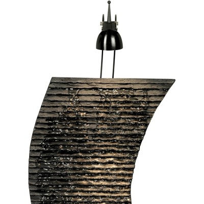  John Timberland Water Ripple Japanese Zen Waterfall Ripple Indoor Tabletop Fountain With Light 17 1/4" For Table Office Desk Home Bedroom Living Room