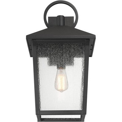  John Timberland Westmont 22" High Modern Outdoor Wall Light Fixture Mount Porch House Exterior Weatherproof Sand Black Aluminum Seeded Glass Shade