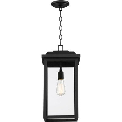  John Timberland Eastcrest Modern Outdoor Hanging Light Textured Black 21 1/2" Clear Glass For Post Exterior Barn Deck House Porch Yard Patio Outside