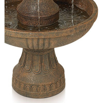  John Timberland Ravenna Rustic 3 Tier Weathered Stone Cascading Outdoor Floor Water Fountain 43" For Yard Garden Patio Home Deck Porch House Exterior