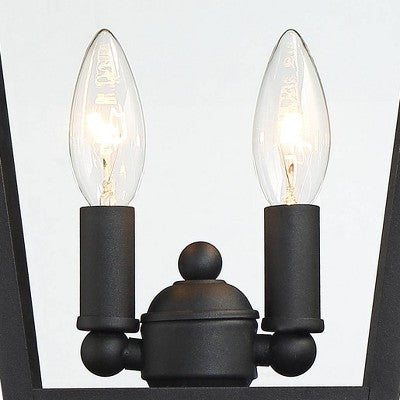  John Timberland Stratton Street Vintage Outdoor Post Light Textured Black 18 1/2" Clear Glass For Exterior Barn Deck House Porch Yard Patio Outside