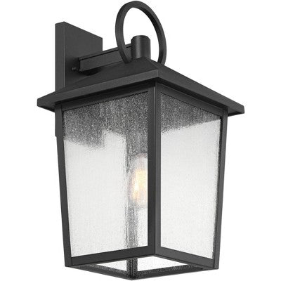  John Timberland Westmont 22" High Modern Outdoor Wall Light Fixture Mount Porch House Exterior Weatherproof Sand Black Aluminum Seeded Glass Shade