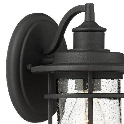  John Timberland Markham Modern Nautical Outdoor Wall Light Fixtures Set Of 2 Textured Black 10 1/2" Clear Seedy Glass For Post Exterior Barn Deck Home