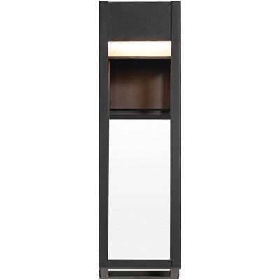  John Timberland Austin 16" High Modern Outdoor Wall Light Fixture Mount Porch House LED Bulb Weatherproof Sand Black Finish Aluminum Glass Shade