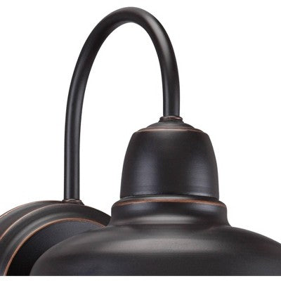  John Timberland Urban Barn Industrial Rustic Wall Light Sconces Set Of 2 Oil Rubbed Bronze Hardwire 8 1/2" Fixture Gooseneck Arm For Bedroom Bathroom
