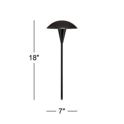  John Timberland Grant 18" High Black LED Mushroom Path Lights Set Of 2