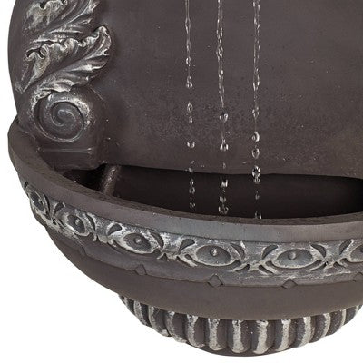  John Timberland Tivoli Grey Ornate Rustic Outdoor 2 Tier Outdoor Wall Water Fountain 33" For Yard Backyard Garden Patio Home Deck Porch House Exterior