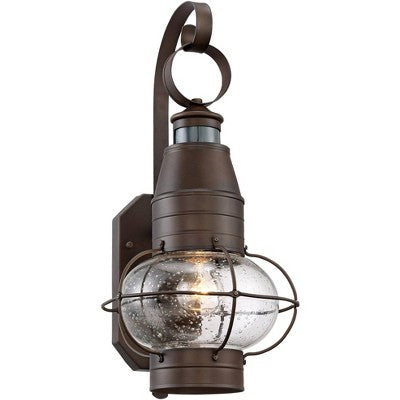  John Timberland Galt Rustic Outdoor Wall Light Fixture Oil Rubbed Bronze Motion Sensor Dusk To Dawn 19 3/4" Clear Seedy Glass For Post Exterior Barn