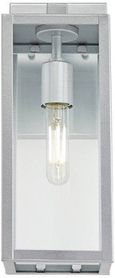 John Timberland Titan Modern Outdoor Wall Light Fixture Silver Metal Rectangular Frame 14" Clear Glass For Post Exterior Barn Deck House