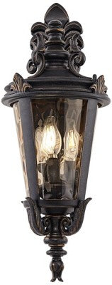  John Timberland Casa Marseille Rustic Outdoor Wall Light Fixture Valencia Bronze Scroll 21 3/4" Champagne Hammered Glass For Post Exterior Barn Deck