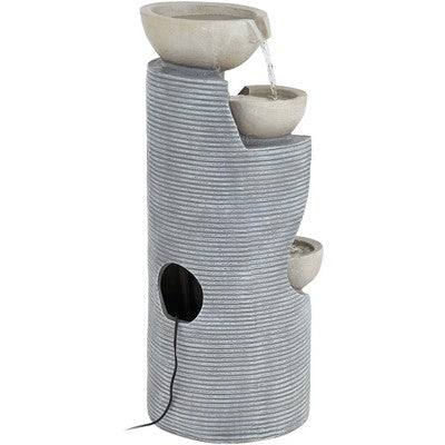  Tarin Four Bowl 31 1/2" High Large Modern Indoor Outdoor Decor Faux Stone Floor Fountain With Light LED Cascading Outside Garden