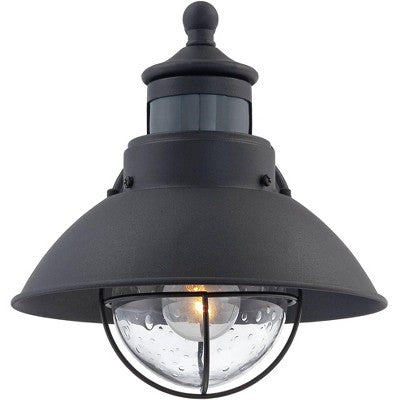  John Timberland Oberlin Rustic Farmhouse Outdoor Barn Light Fixture Black Dusk To Dawn Motion Sensor 9" Clear Seedy Glass For Exterior Deck House Yard