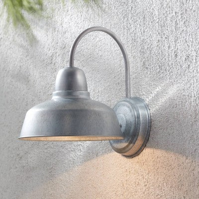  John Timberland Rustic Industrial Farmhouse Outdoor Barn Light Fixture Galvanized Gooseneck Arm 13" For Exterior Barn Deck House Porch Yard Patio Roof