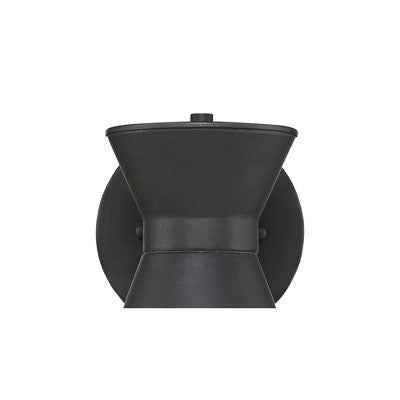  John Timberland Vance 8" High Modern Outdoor Wall Light Fixture Mount Porch House Exterior Outside LED Bulb Swivel Weatherproof Black Metal Deck
