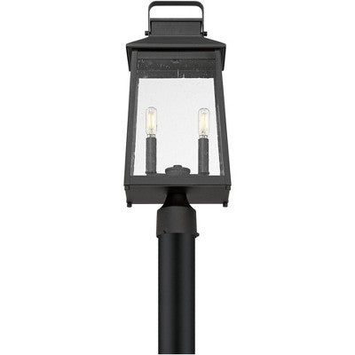  John Timberland Jubliee 20 1/4" High Modern Outdoor Post Light Fixture Pole Porch House Exterior 2-Light Weatherproof Black Metal Clear Glass Shade