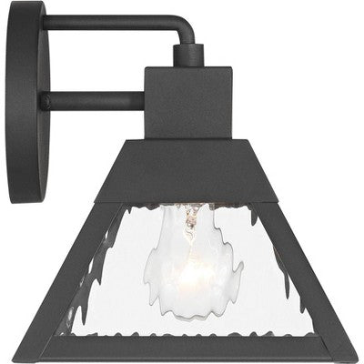  John Timberland Delia 9 1/4" High Modern Outdoor Wall Light Fixture Mount Porch House Weatherproof Textured Black Finish Metal Clear Glass Shade