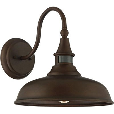 John Timberland Gough Rustic Farmhouse Outdoor Barn Light Fixtures Set Of 2 Bronze Dusk To Dawn Motion Sensor Dark Sky 12 1/2" For Post Exterior Deck