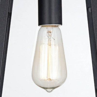  John Timberland Arrington Industrial Outdoor Wall Light Sconces Set Of 2 Mystic Black Hardwire 8" Fixture Clear Glass For Bedroom Bathroom Vanity Home