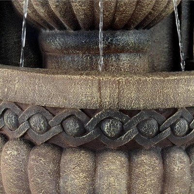  John Timberland Roman Outdoor Floor Water Fountain With Light LED 50" High 2-Tier Lion Face For Yard Garden Patio Deck Home