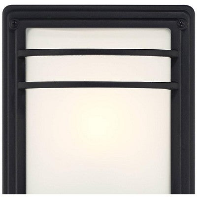  John Timberland Habitat 11" High Modern Outdoor Wall Sconce Light Fixture Mount Porch House Exterior Weatherproof Black Metal Frosted Glass Shade
