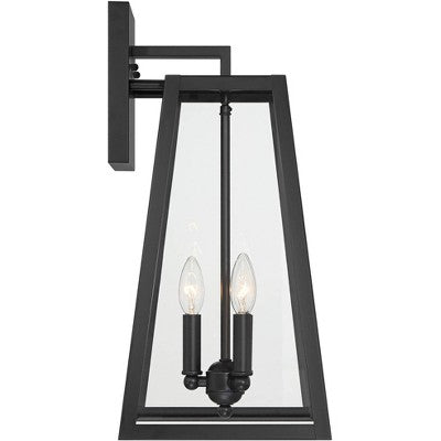  John Timberland Arrington Modern Outdoor Wall Light Fixture Mystic Black Metal 20" Clear Glass For Post Exterior Barn Deck House Porch Yard Posts Home