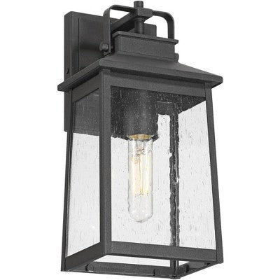  John Timberland Jubliee 13" High Modern Outdoor Wall Light Fixture Mount Porch House Exterior Outside Weatherproof Black Metal Clear Glass Shade